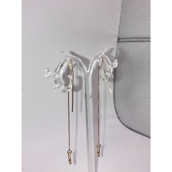 Reversible Rhinestone Puffed Heart Dangle Ear Threads 3.5" Earrings! - Picture 11 of 12